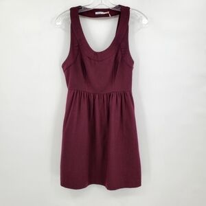 Urban Outfitters Kimchi Blue Wool Blend Burgundy Open Back Dress